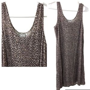 Vintage Miss Ashlee animal print and silver sparkle sleeveless dress